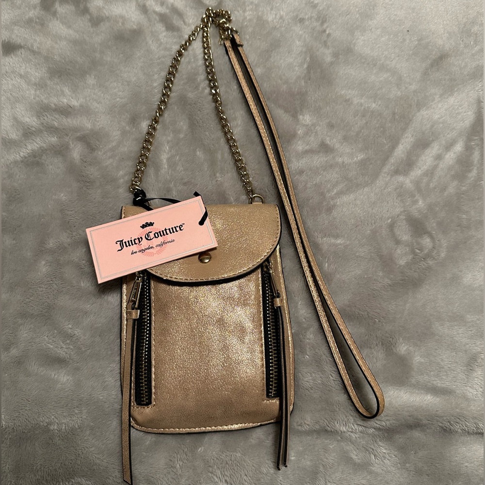 Rose gold Juicy Couture cute crossbody bag with two zippers
